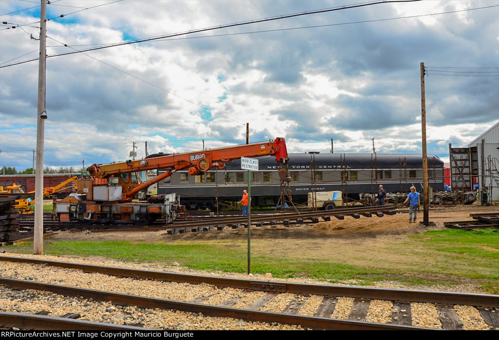 Amtrak Burro Crane Model 50 laying track